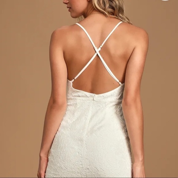 Lulus Flirting with Desire White Lace Bodycon Dress Size Medium - Picture 2 of 10